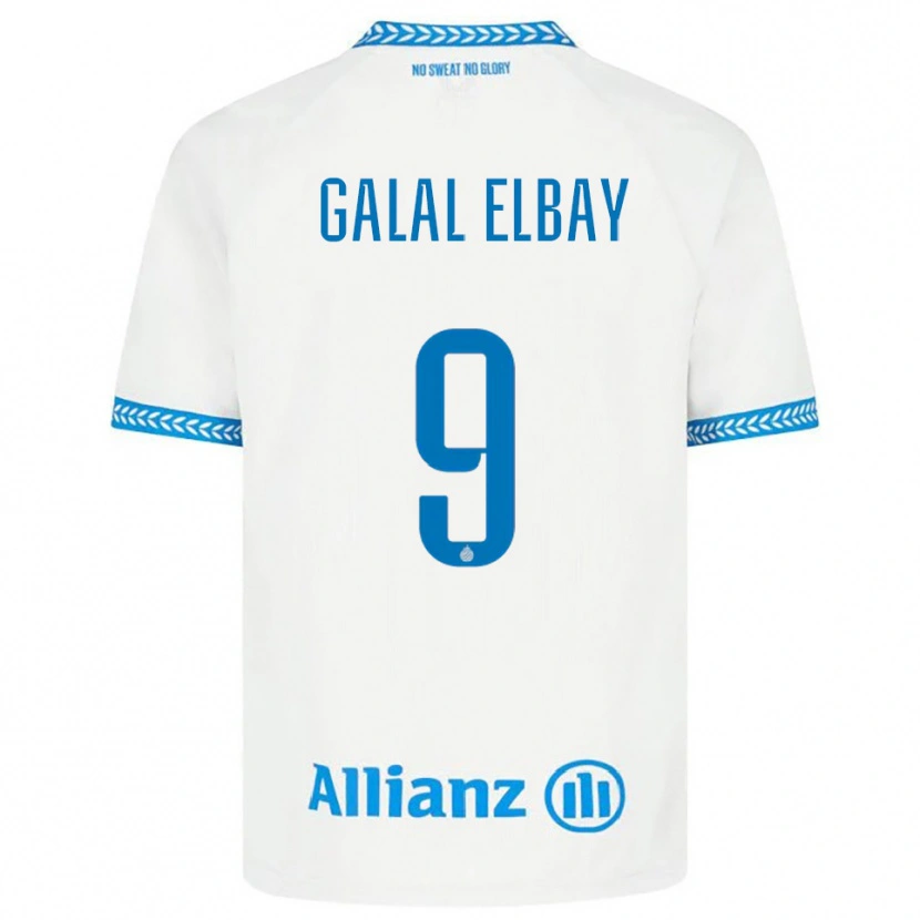 Danxen Barn Mohamed Galal Elbay #9 Blå Vit Bortatröja Matchtröjor 2025/26 Tröjor T-Tröja