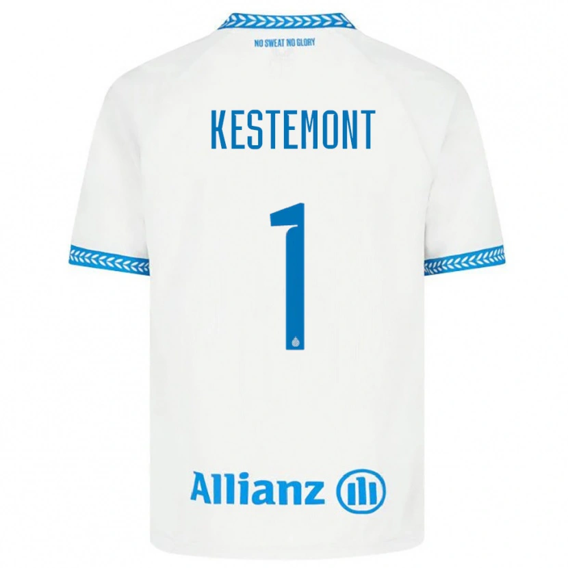 Danxen Barn Thibeau Kestemont #1 Blå Vit Bortatröja Matchtröjor 2025/26 Tröjor T-Tröja