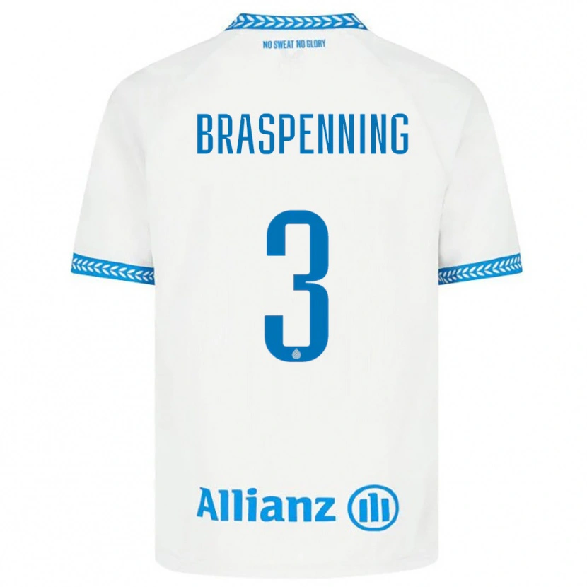 Danxen Barn Daan Braspenning #3 Blå Vit Bortatröja Matchtröjor 2025/26 Tröjor T-Tröja