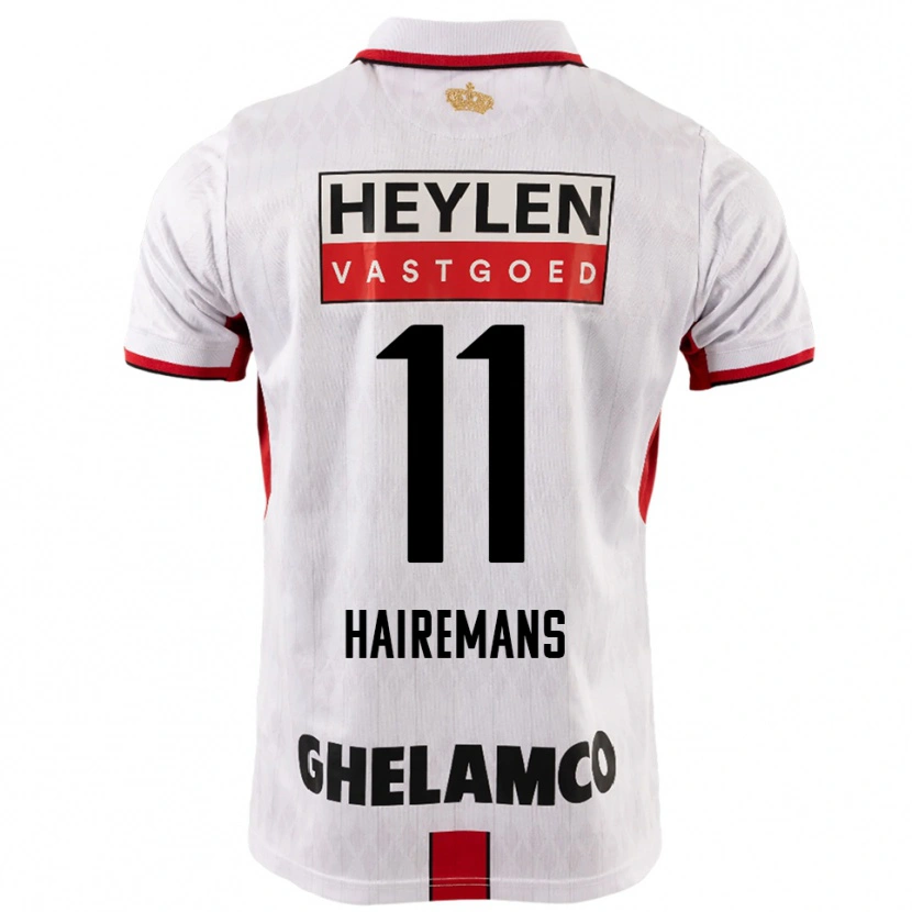 Danxen Barn Geoffry Hairemans #11 Vit Röd Bortatröja Matchtröjor 2025/26 Tröjor T-Tröja
