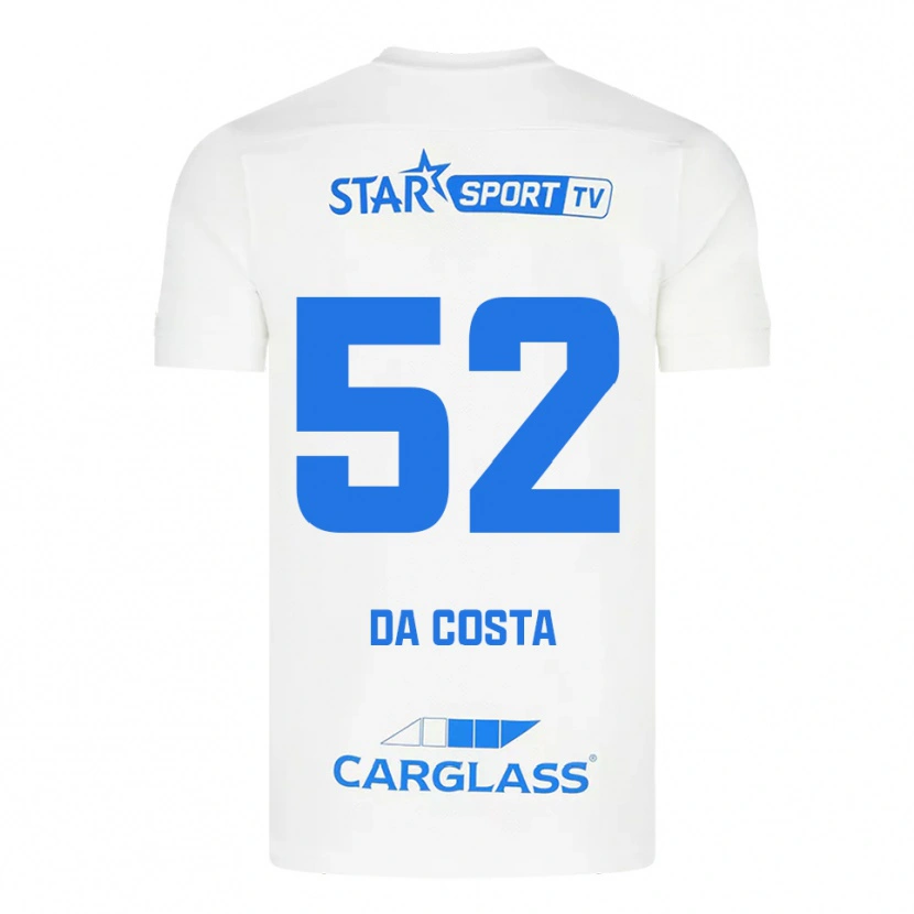Danxen Barn Wilson Da Costa #52 Vit Blå Bortatröja Matchtröjor 2025/26 Tröjor T-Tröja