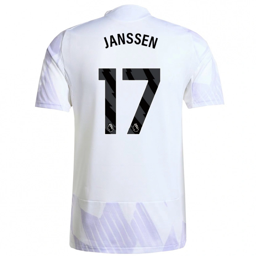 Danxen Barn Dominique Janssen #17 Vit Lila Lila Bortatröja Matchtröjor 2025/26 Tröjor T-Tröja