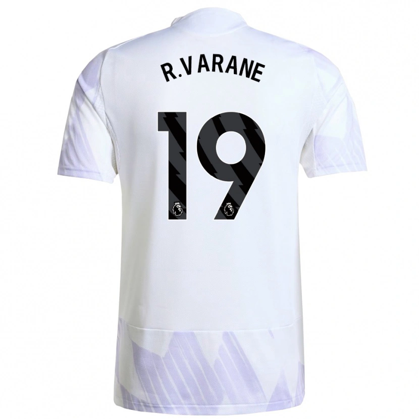Danxen Barn Raphael Varane #19 Vit Lila Lila Bortatröja Matchtröjor 2025/26 Tröjor T-Tröja