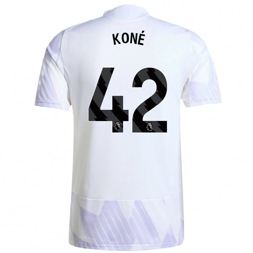 Danxen Barn Sékou Koné #42 Vit Lila Lila Bortatröja Matchtröjor 2025/26 Tröjor T-Tröja
