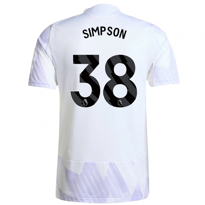 Danxen Barn Jessica Simpson #38 Vit Lila Lila Bortatröja Matchtröjor 2025/26 Tröjor T-Tröja