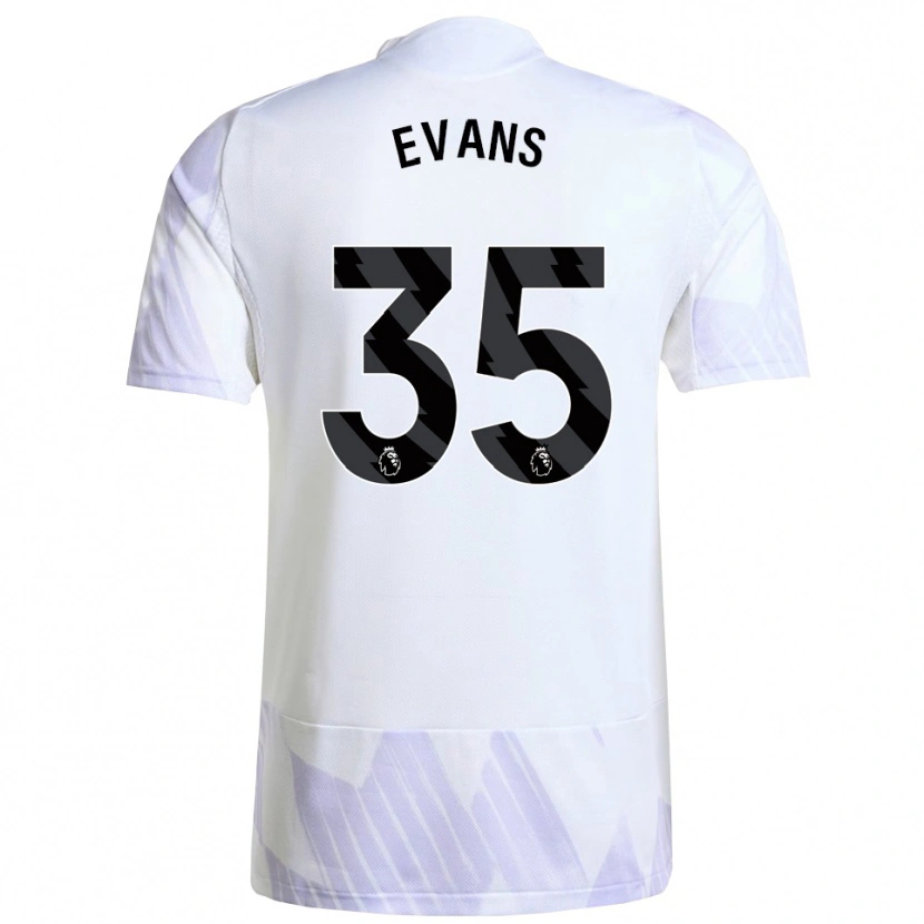 Danxen Barn Jonny Evans #35 Vit Lila Lila Bortatröja Matchtröjor 2025/26 Tröjor T-Tröja