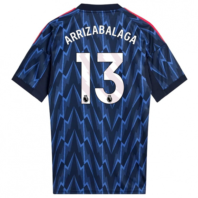Danxen Barn Kepa Arrizabalaga #13 Marinblå Röd Bortatröja Matchtröjor 2025/26 Tröjor T-Tröja
