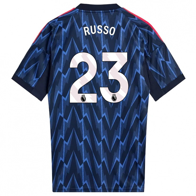 Danxen Barn Alessia Russo #23 Marinblå Röd Bortatröja Matchtröjor 2025/26 Tröjor T-Tröja