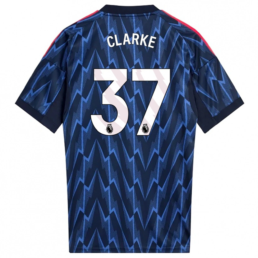 Danxen Barn Brayden Clarke #37 Marinblå Röd Bortatröja Matchtröjor 2025/26 Tröjor T-Tröja