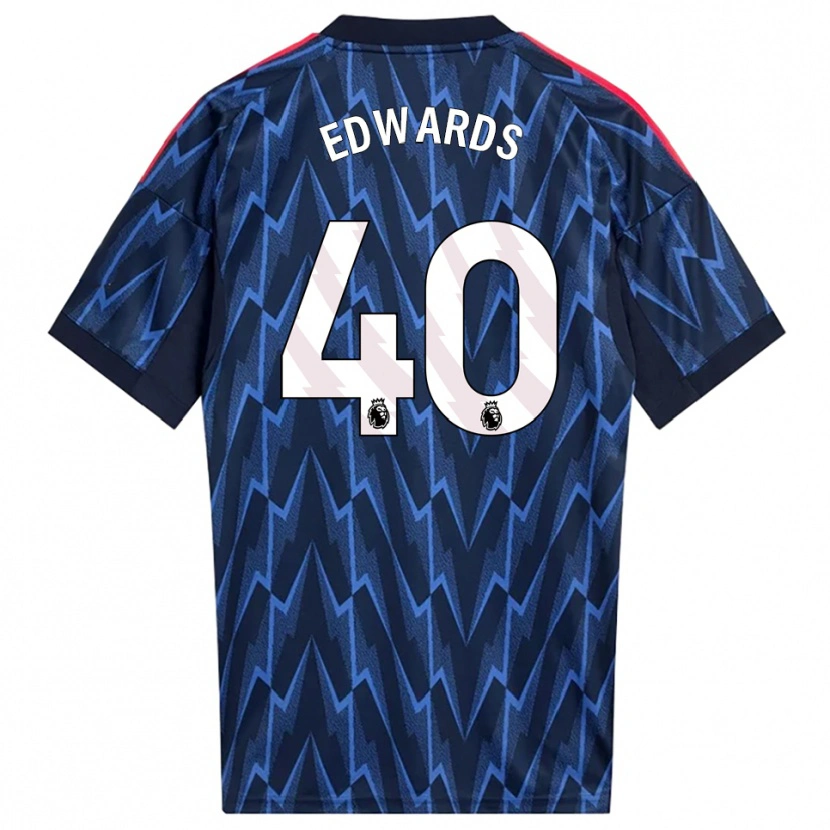 Danxen Barn Khayon Edwards #40 Marinblå Röd Bortatröja Matchtröjor 2025/26 Tröjor T-Tröja