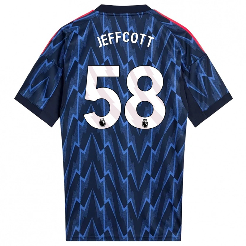 Danxen Barn Henry Jeffcott #58 Marinblå Röd Bortatröja Matchtröjor 2025/26 Tröjor T-Tröja