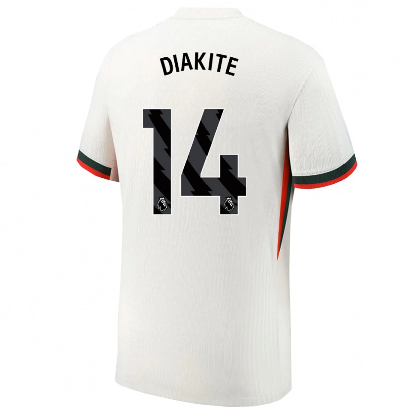Danxen Barn Calvin Diakite #14 Vit Grön Bortatröja Matchtröjor 2025/26 Tröjor T-Tröja