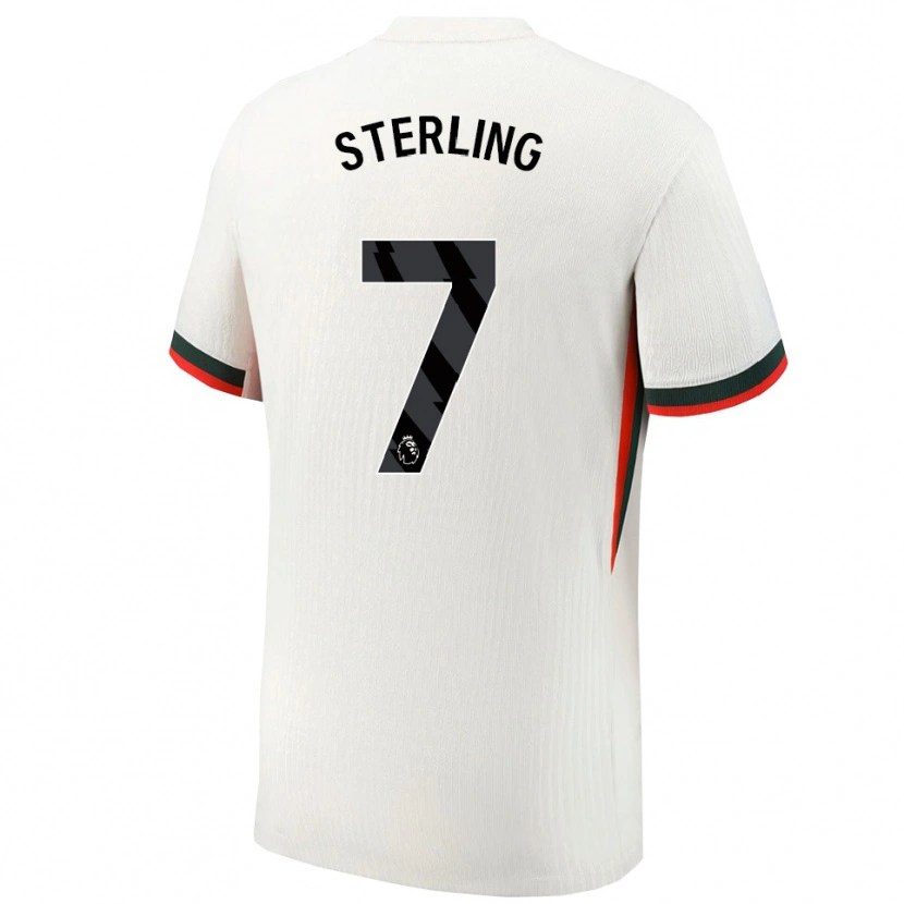 Danxen Barn Raheem Sterling #7 Vit Grön Bortatröja Matchtröjor 2025/26 Tröjor T-Tröja