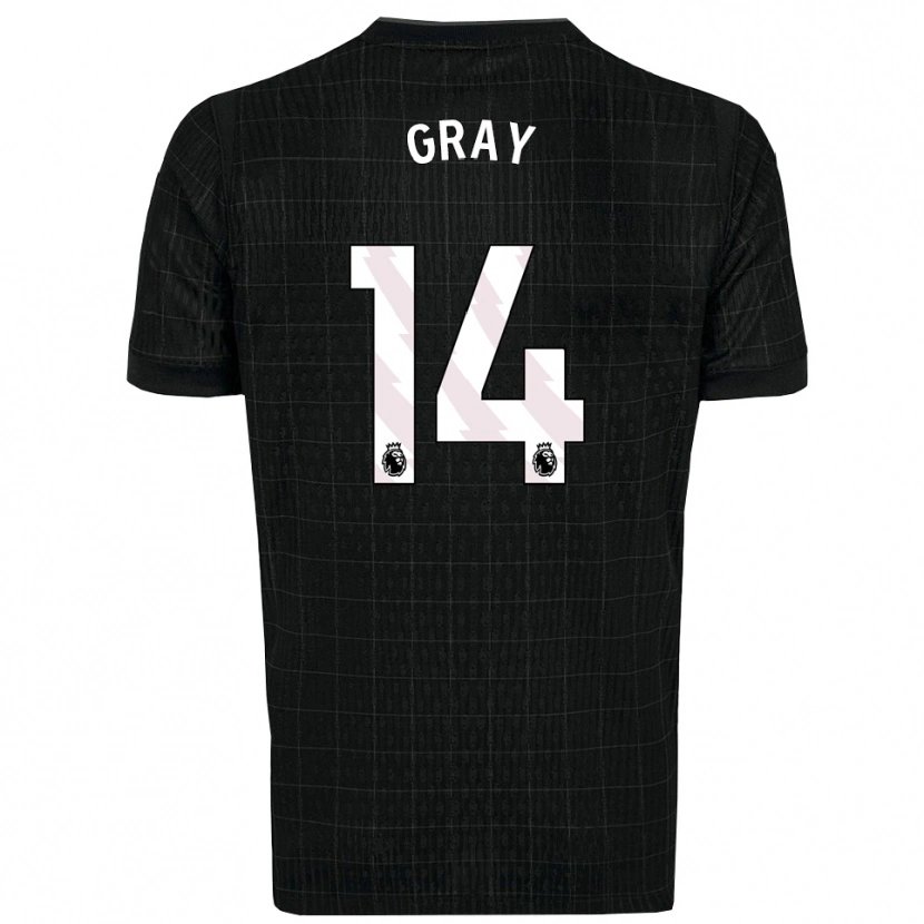 Danxen Barn Archie Gray #14 Svart Grå Bortatröja Matchtröjor 2025/26 Tröjor T-Tröja