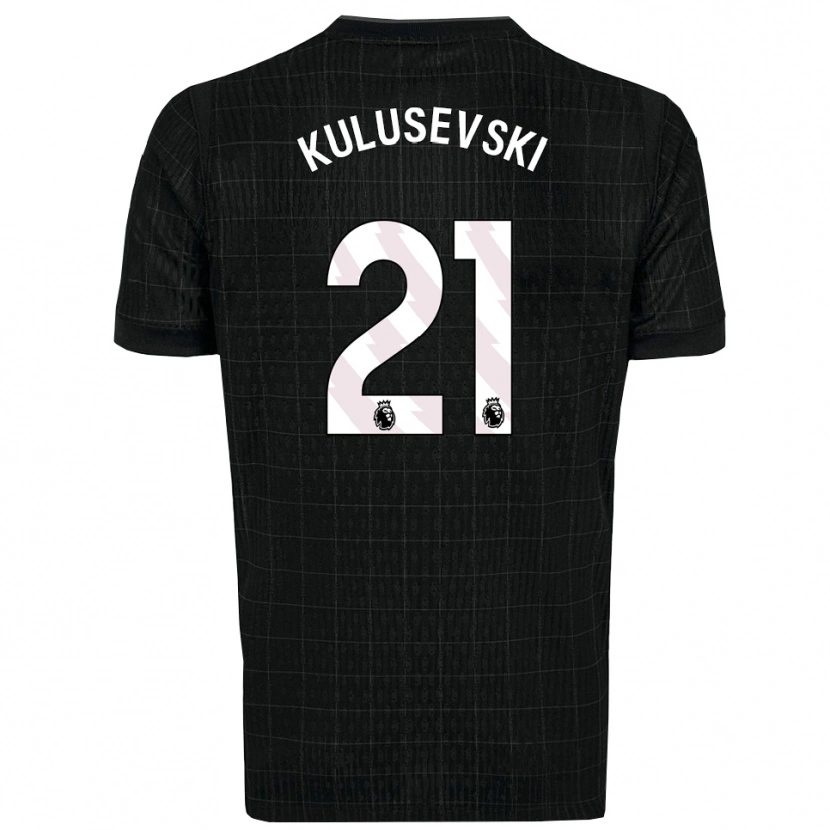 Danxen Barn Dejan Kulusevski #21 Svart Grå Bortatröja Matchtröjor 2025/26 Tröjor T-Tröja
