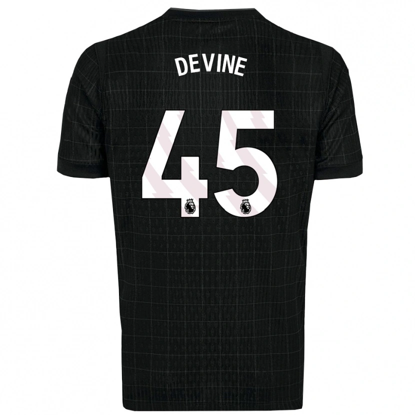 Danxen Barn Alfie Devine #45 Svart Grå Bortatröja Matchtröjor 2025/26 Tröjor T-Tröja