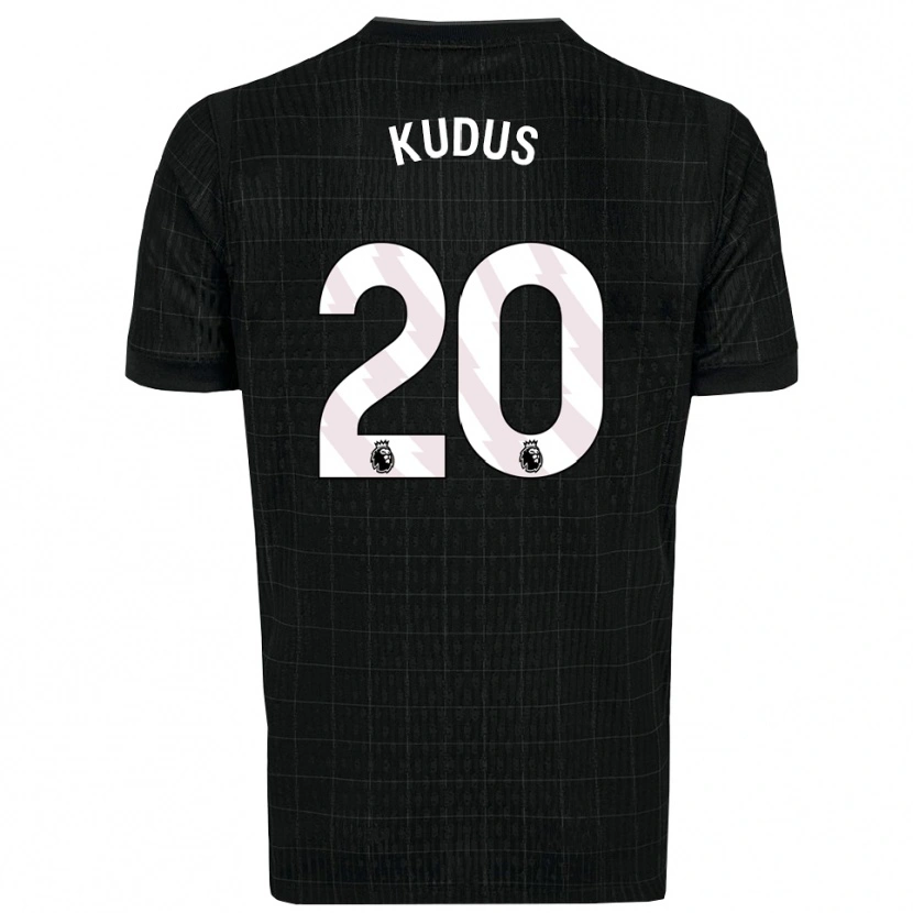 Danxen Barn Mohammed Kudus #20 Svart Grå Bortatröja Matchtröjor 2025/26 Tröjor T-Tröja