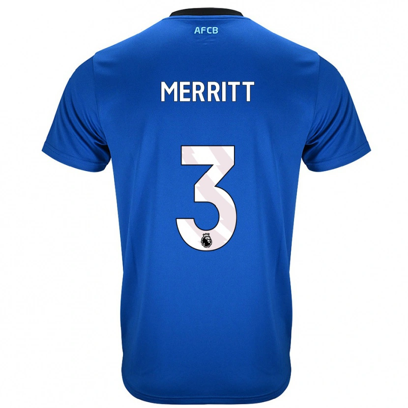 Danxen Barn Alfie Merritt #3 Blå Svart Bortatröja Matchtröjor 2025/26 Tröjor T-Tröja