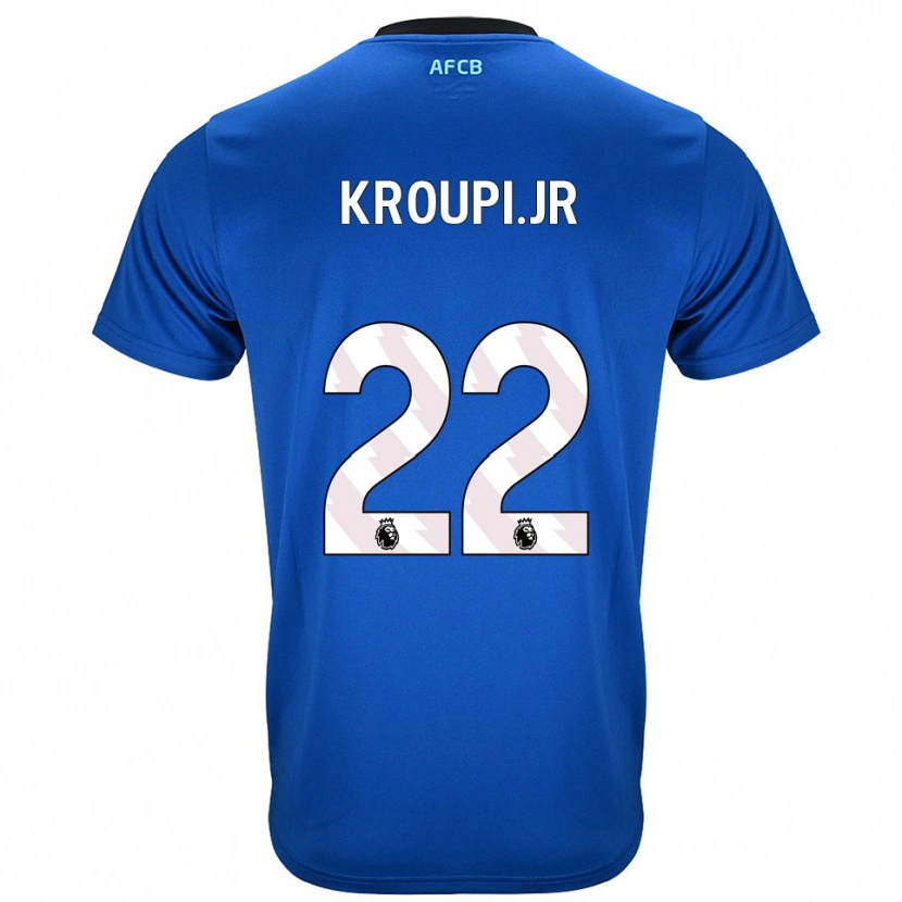 Danxen Barn Eli Junior Kroupi #22 Blå Svart Bortatröja Matchtröjor 2025/26 Tröjor T-Tröja