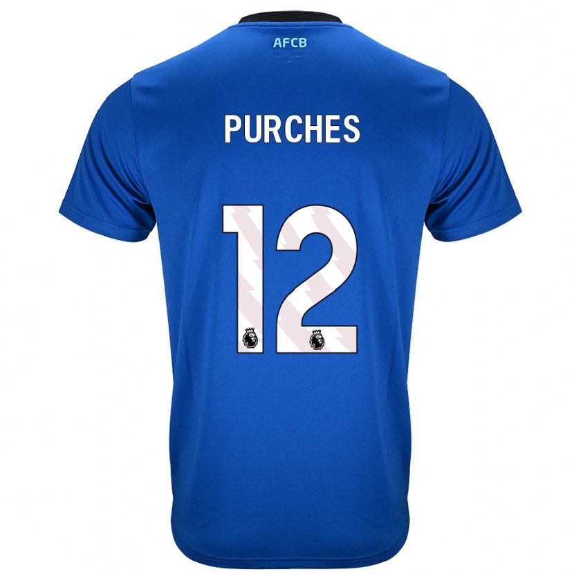 Danxen Barn Ben Purches #12 Blå Svart Bortatröja Matchtröjor 2025/26 Tröjor T-Tröja