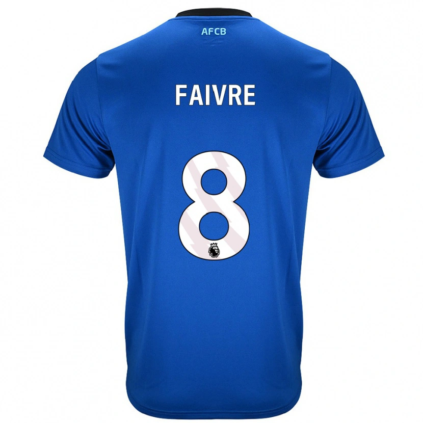 Danxen Barn Romain Faivre #8 Blå Svart Bortatröja Matchtröjor 2025/26 Tröjor T-Tröja