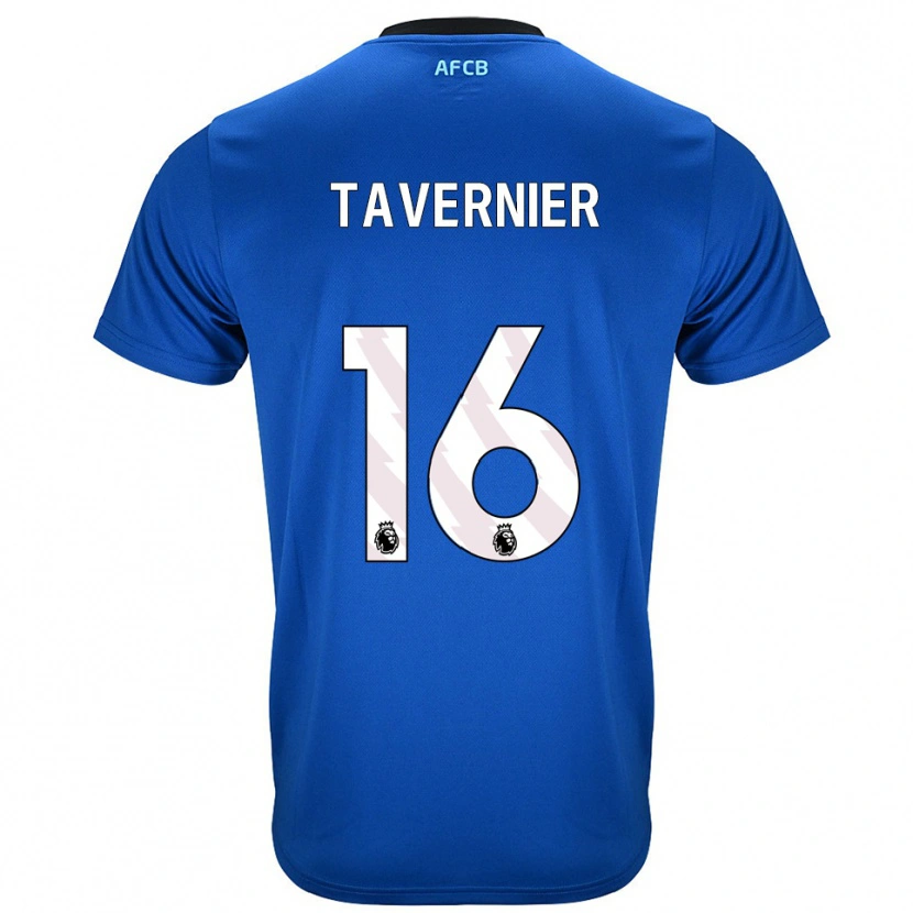 Danxen Barn Marcus Tavernier #16 Blå Svart Bortatröja Matchtröjor 2025/26 Tröjor T-Tröja