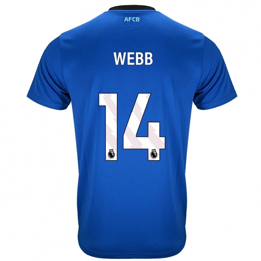 Danxen Barn Harry Webb #14 Blå Svart Bortatröja Matchtröjor 2025/26 Tröjor T-Tröja
