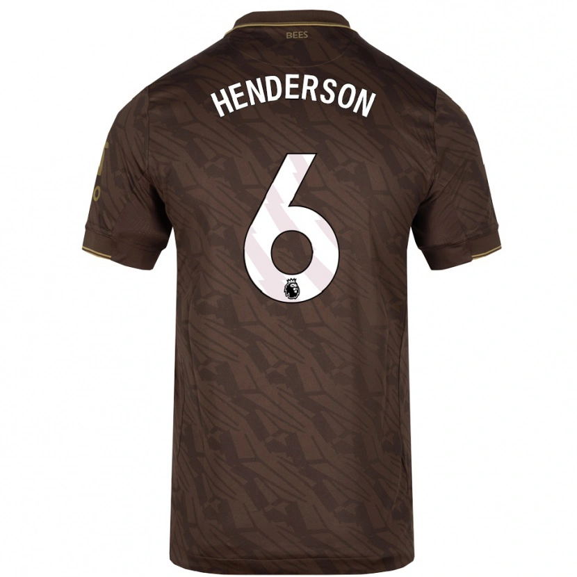 Danxen Barn Jordan Henderson #6 Brun Guld Bortatröja Matchtröjor 2025/26 Tröjor T-Tröja