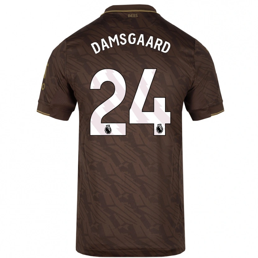 Danxen Barn Mikkel Damsgaard #24 Brun Guld Bortatröja Matchtröjor 2025/26 Tröjor T-Tröja