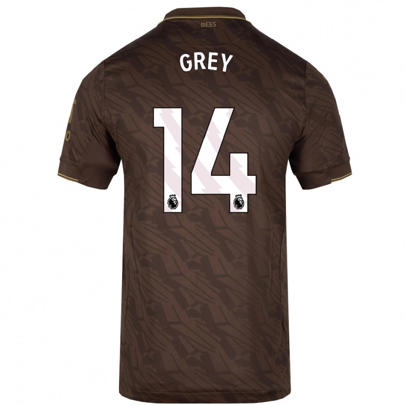 Danxen Barn Andre Grey #14 Brun Guld Bortatröja Matchtröjor 2025/26 Tröjor T-Tröja