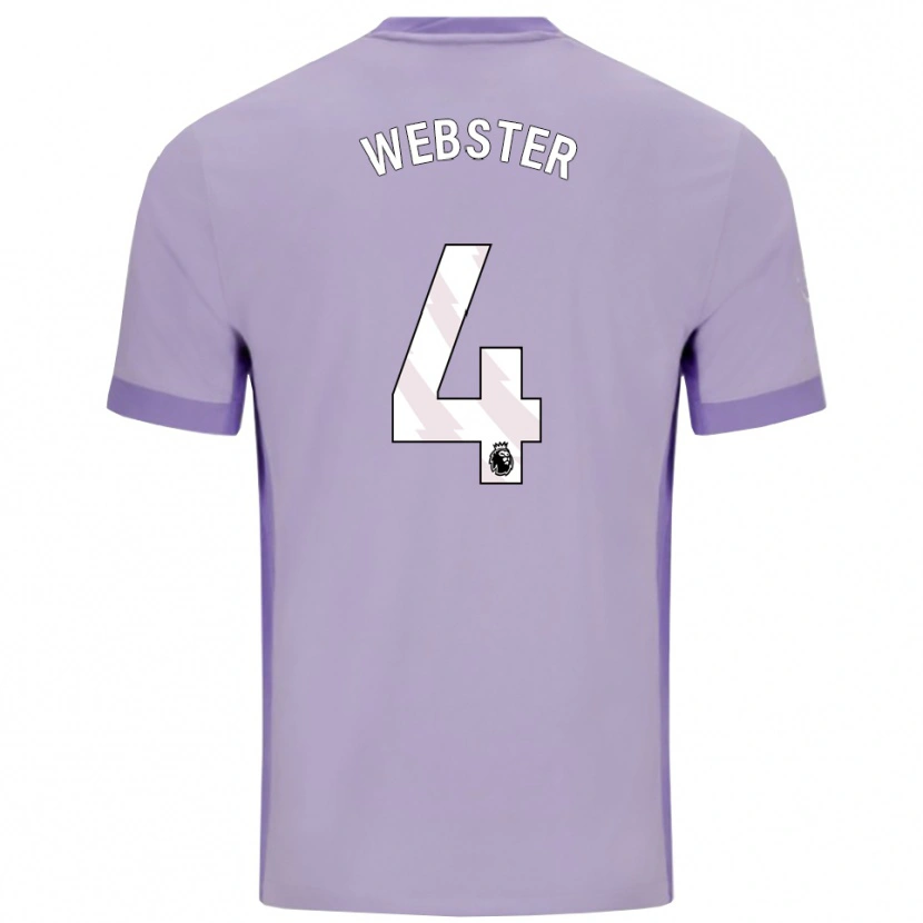 Danxen Barn Adam Webster #4 Taro Lila Vit Bortatröja Matchtröjor 2025/26 Tröjor T-Tröja
