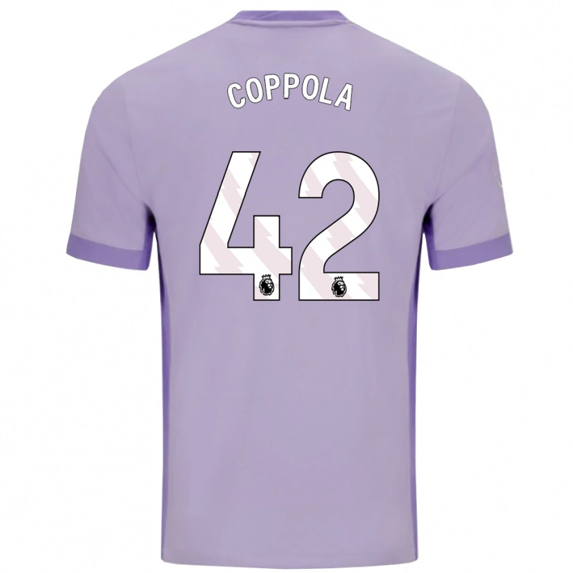 Danxen Barn Diego Coppola #42 Taro Lila Vit Bortatröja Matchtröjor 2025/26 Tröjor T-Tröja