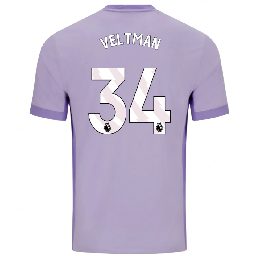 Danxen Barn Joël Veltman #34 Taro Lila Vit Bortatröja Matchtröjor 2025/26 Tröjor T-Tröja