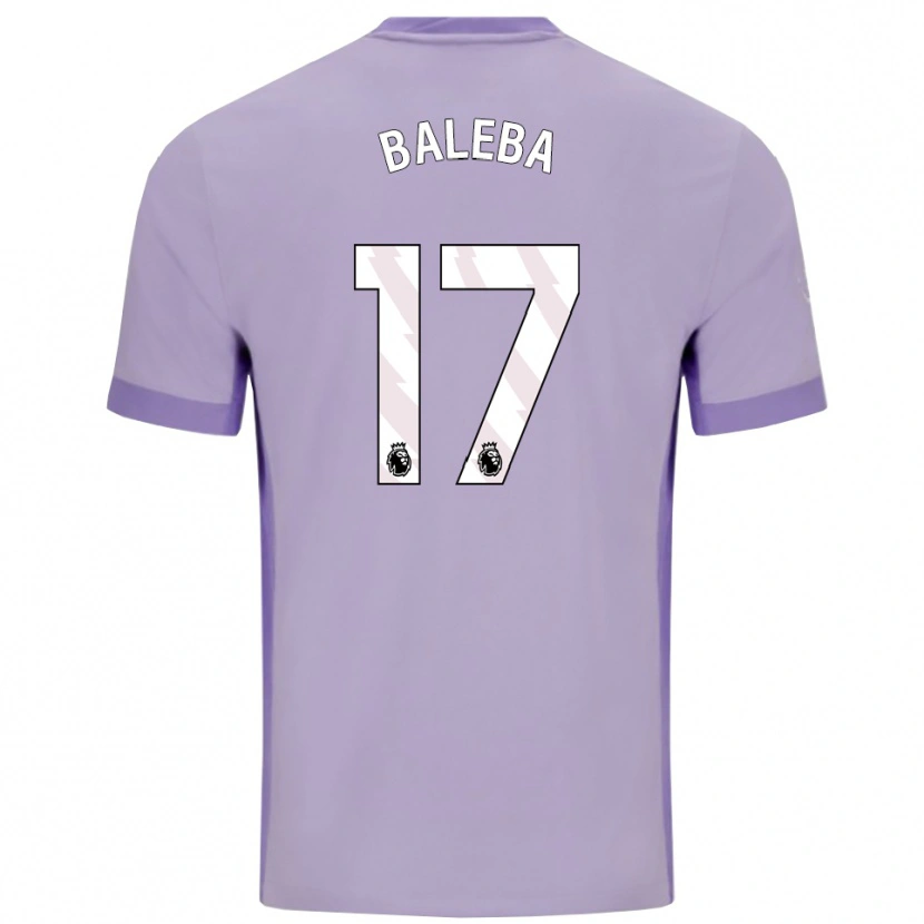 Danxen Barn Carlos Baleba #17 Taro Lila Vit Bortatröja Matchtröjor 2025/26 Tröjor T-Tröja