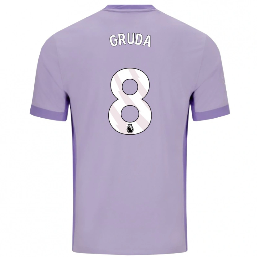 Danxen Barn Brajan Gruda #8 Taro Lila Vit Bortatröja Matchtröjor 2025/26 Tröjor T-Tröja