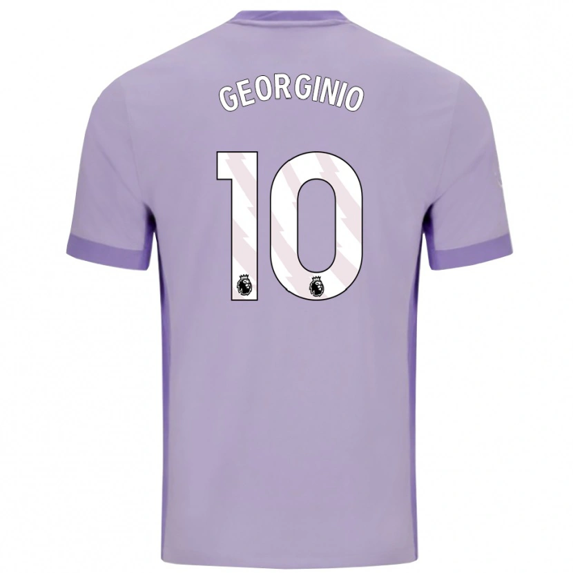 Danxen Barn Georginio Rutter #10 Taro Lila Vit Bortatröja Matchtröjor 2025/26 Tröjor T-Tröja