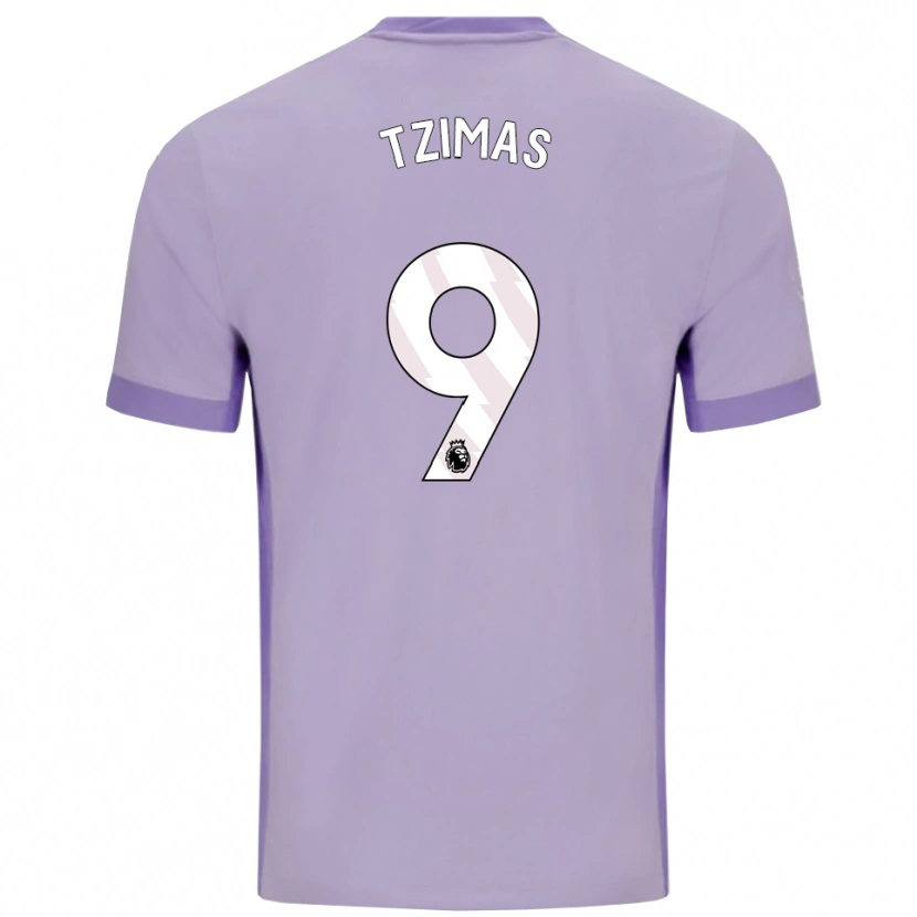 Danxen Barn Stefanos Tzimas #9 Taro Lila Vit Bortatröja Matchtröjor 2025/26 Tröjor T-Tröja