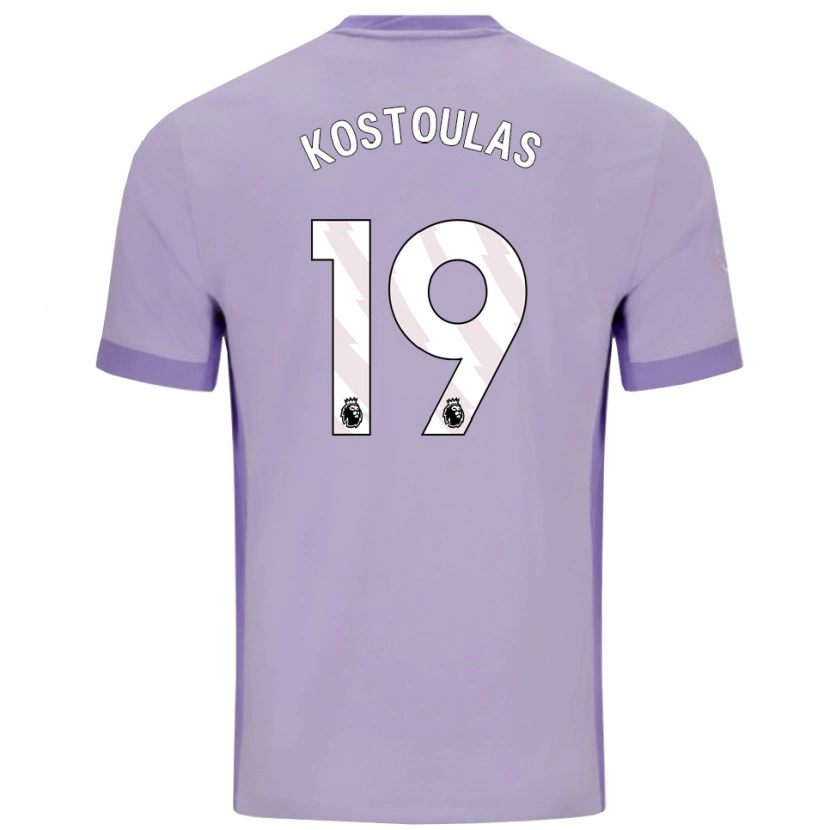 Danxen Barn Charalampos Kostoulas #19 Taro Lila Vit Bortatröja Matchtröjor 2025/26 Tröjor T-Tröja