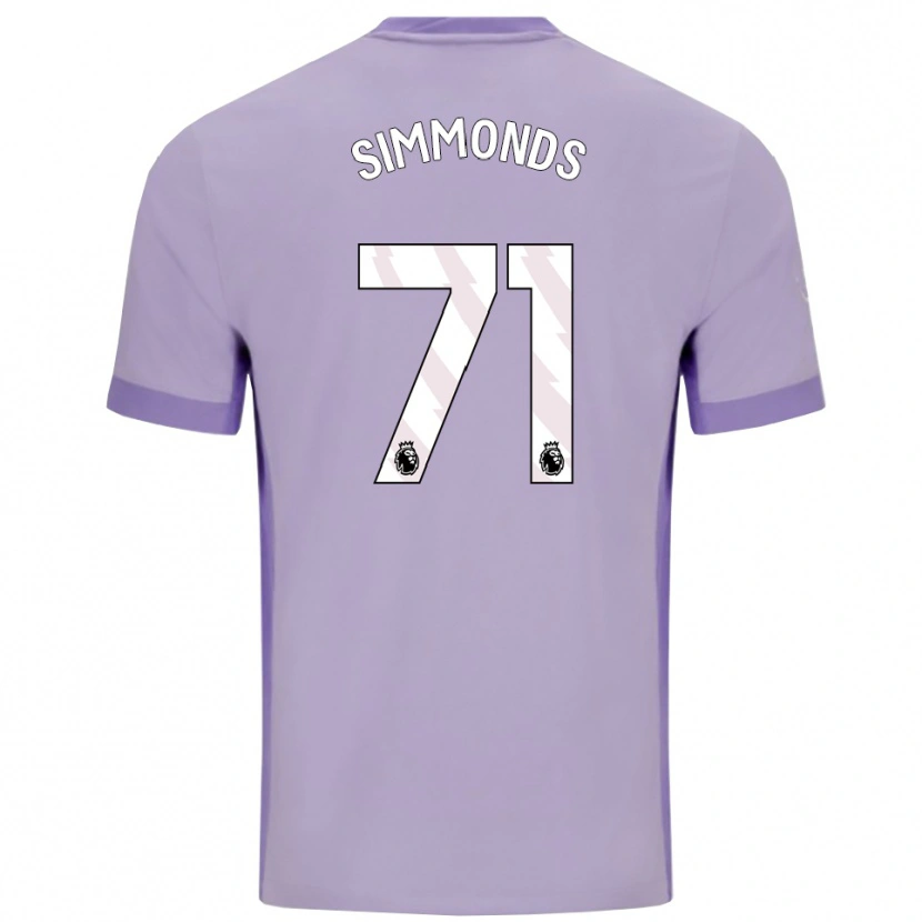 Danxen Barn Freddie Simmonds #71 Taro Lila Vit Bortatröja Matchtröjor 2025/26 Tröjor T-Tröja