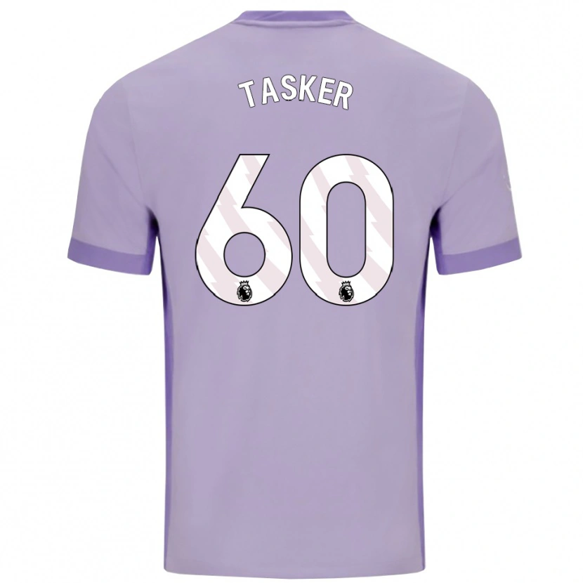 Danxen Barn Charlie Tasker #60 Taro Lila Vit Bortatröja Matchtröjor 2025/26 Tröjor T-Tröja