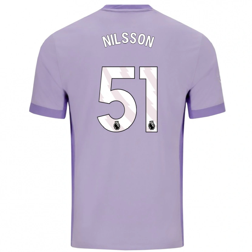 Danxen Barn Casper Nilsson #51 Taro Lila Vit Bortatröja Matchtröjor 2025/26 Tröjor T-Tröja