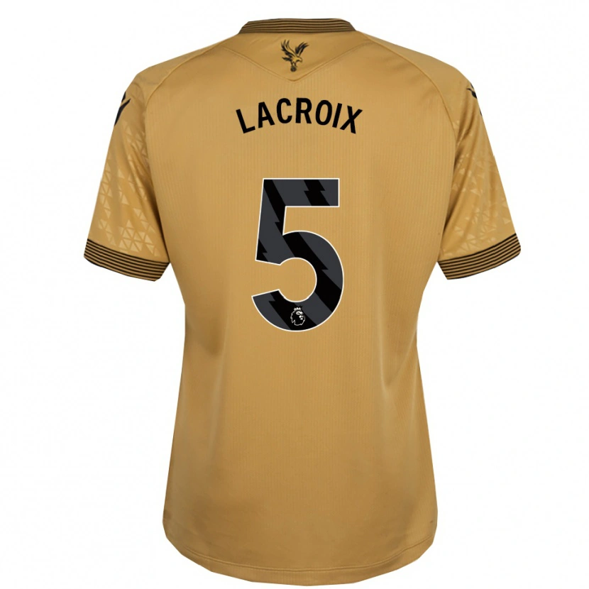Danxen Barn Maxence Lacroix #5 Guld Svart Bortatröja Matchtröjor 2025/26 Tröjor T-Tröja