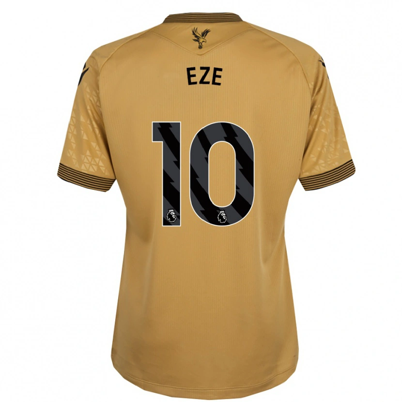 Danxen Barn Eberechi Eze #10 Guld Svart Bortatröja Matchtröjor 2025/26 Tröjor T-Tröja