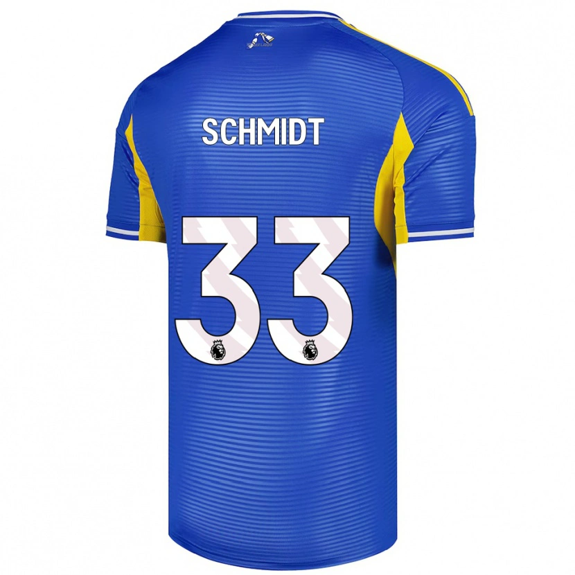 Danxen Barn Isaac Schmidt #33 Blå Gul Bortatröja Matchtröjor 2025/26 Tröjor T-Tröja