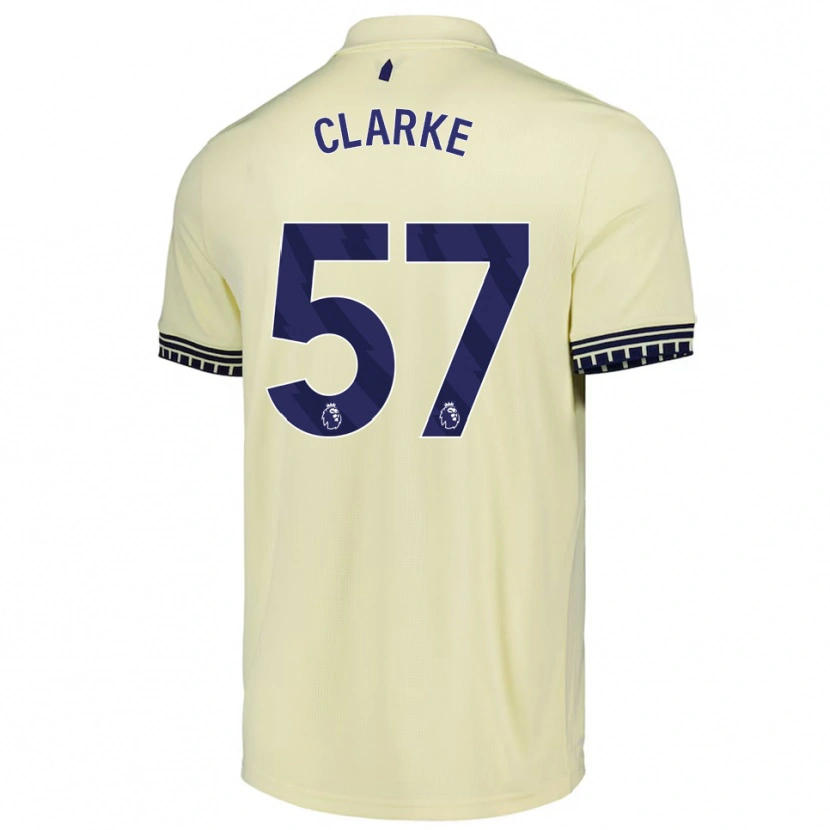 Danxen Barn Justin Clarke #57 Benvit Svart Bortatröja Matchtröjor 2025/26 Tröjor T-Tröja