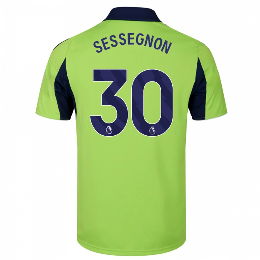 Danxen Barn Ryan Sessegnon #30 Grön Marinblå Vit Bortatröja Matchtröjor 2025/26 Tröjor T-Tröja