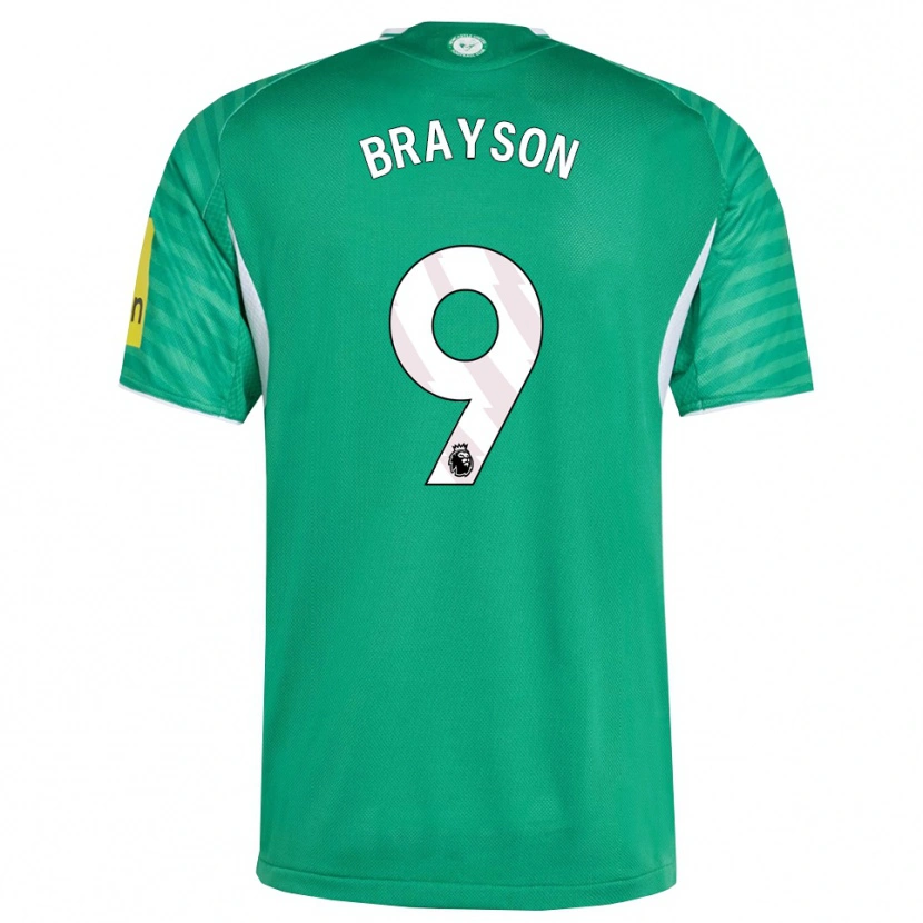 Danxen Barn Joe Brayson #9 Grön Vit Bortatröja Matchtröjor 2025/26 Tröjor T-Tröja
