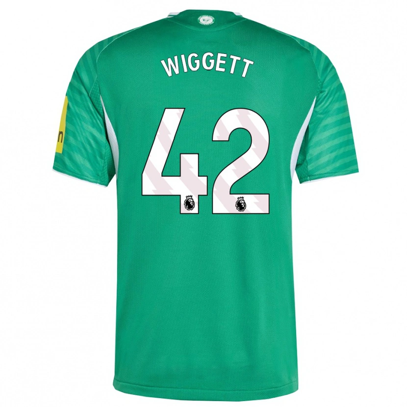 Danxen Barn Charlie Wiggett #42 Grön Vit Bortatröja Matchtröjor 2025/26 Tröjor T-Tröja