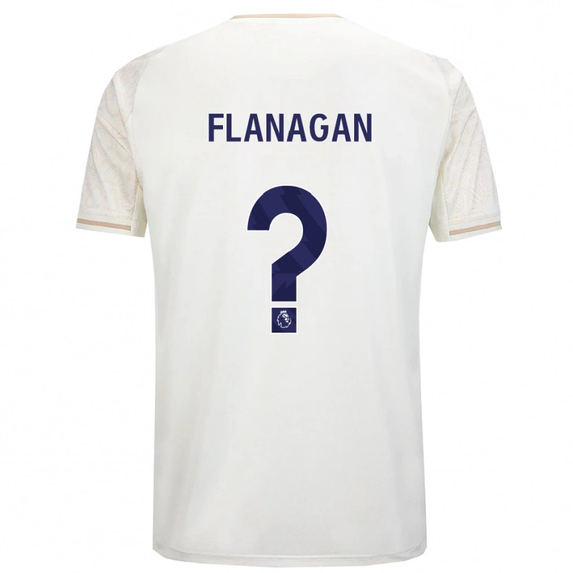 Danxen Barn Theo Flanagan #0 Benvit Svart Bortatröja Matchtröjor 2025/26 Tröjor T-Tröja