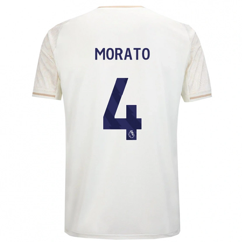 Danxen Barn Morato #4 Benvit Svart Bortatröja Matchtröjor 2025/26 Tröjor T-Tröja